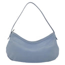 Salvatore Ferragamo Vala Shoulder Bag Leather Light Blue Silver Auth 137289-2