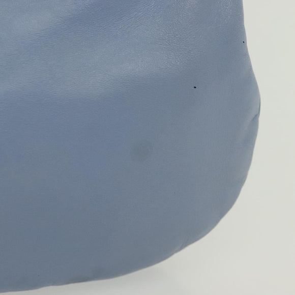 Salvatore Ferragamo Vala Shoulder Bag Leather Light Blue Silver Auth 137289