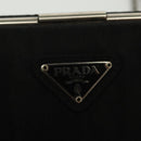 PRADA Shoulder Bag Nylon Leather Black Silver Auth 137290-17