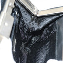 PRADA Shoulder Bag Nylon Leather Black Silver Auth 137290-11