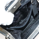 PRADA Shoulder Bag Nylon Leather Black Silver Auth 137290-20