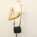 PRADA Shoulder Bag Nylon Leather Black Silver Auth 137290-21