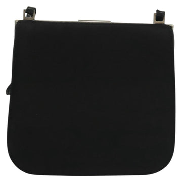 PRADA Shoulder Bag Nylon Leather Black Silver Auth 137290 - 0