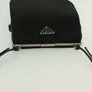 PRADA Shoulder Bag Nylon Leather Black Silver Auth 137290-6
