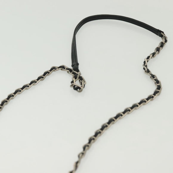 PRADA Shoulder Bag Nylon Leather Black Silver Auth 137290