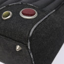 Christian Dior Montaigne Hand Bag Canvas Leather 2way Black Silver Auth 137291-9