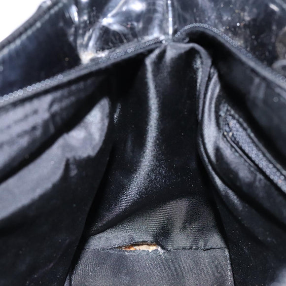 Christian Dior Montaigne Hand Bag Canvas Leather 2way Black Silver Auth 137291