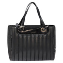 Christian Dior Montaigne Hand Bag Canvas Leather 2way Black Silver Auth 137291-2