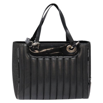 Christian Dior Montaigne Hand Bag Canvas Leather 2way Black Silver Auth 137291 - 0