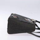 Christian Dior Montaigne Hand Bag Canvas Leather 2way Black Silver Auth 137291-3