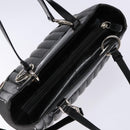 Christian Dior Montaigne Hand Bag Canvas Leather 2way Black Silver Auth 137291-6