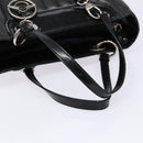 Christian Dior Montaigne Hand Bag Canvas Leather 2way Black Silver Auth 137291-7