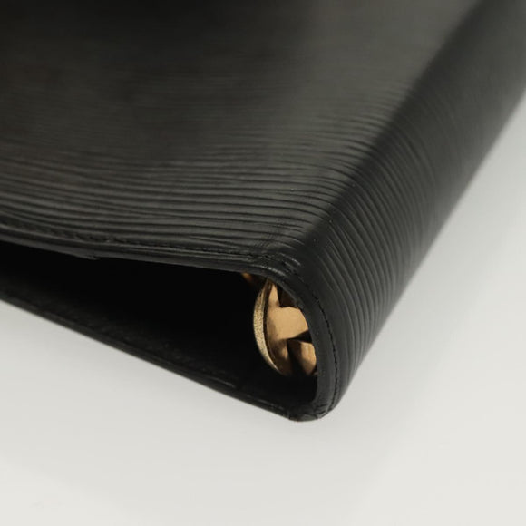 LOUIS VUITTON Epi Agenda MM Day Planner Cover Black R20042 LV Auth 137304