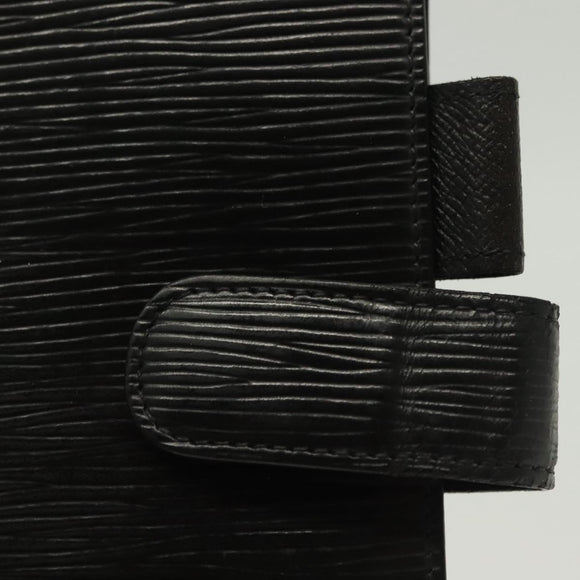 LOUIS VUITTON Epi Agenda MM Day Planner Cover Black R20042 LV Auth 137304