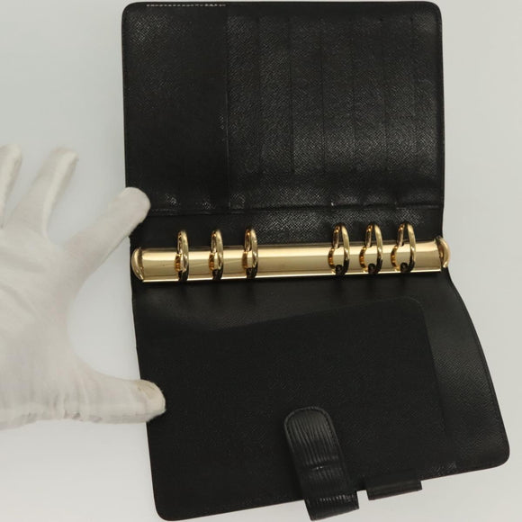 LOUIS VUITTON Epi Agenda MM Day Planner Cover Black R20042 LV Auth 137304