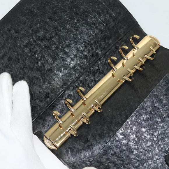 LOUIS VUITTON Epi Agenda MM Day Planner Cover Black R20042 LV Auth 137304