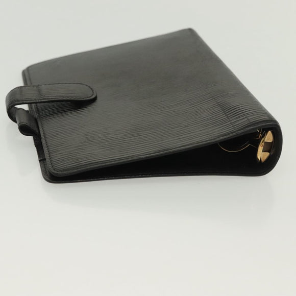 LOUIS VUITTON Epi Agenda MM Day Planner Cover Black R20042 LV Auth 137304