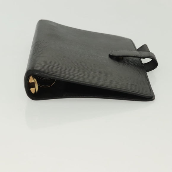 LOUIS VUITTON Epi Agenda MM Day Planner Cover Black R20042 LV Auth 137304