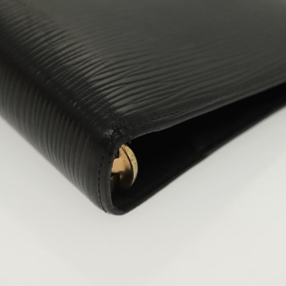 LOUIS VUITTON Epi Agenda MM Day Planner Cover Black R20042 LV Auth 137304