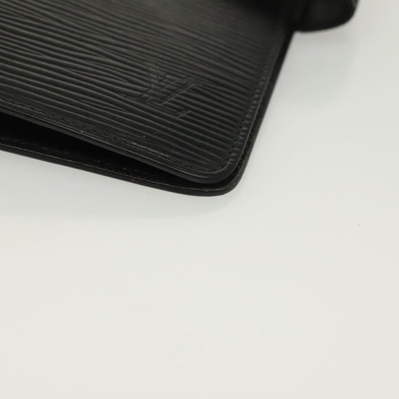 LOUIS VUITTON Epi Agenda MM Day Planner Cover Black R20042 LV Auth 137304