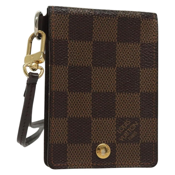 LOUIS VUITTON Damier Ebene Porte Cartes ID Bandouliere Case N60016 Auth 137306