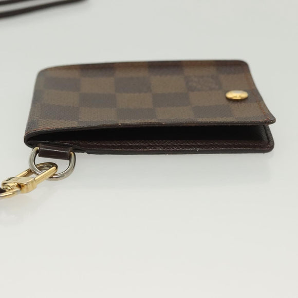 LOUIS VUITTON Damier Ebene Porte Cartes ID Bandouliere Case N60016 Auth 137306
