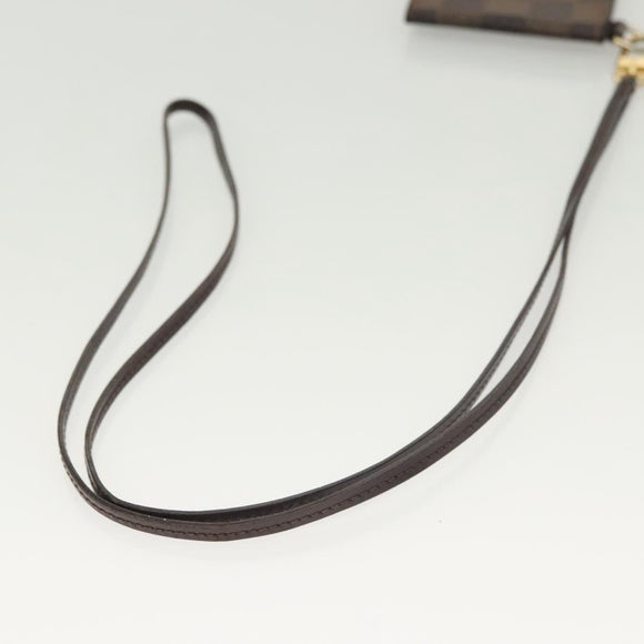 LOUIS VUITTON Damier Ebene Porte Cartes ID Bandouliere Case N60016 Auth 137306