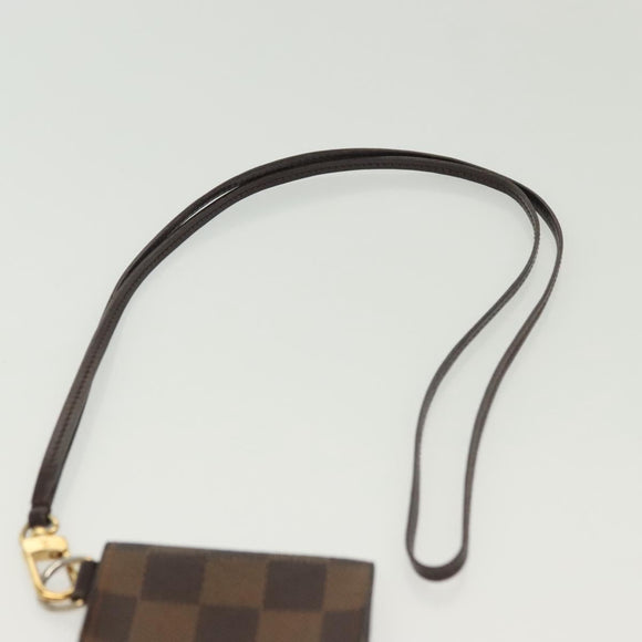 LOUIS VUITTON Damier Ebene Porte Cartes ID Bandouliere Case N60016 Auth 137306