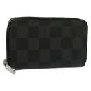LOUIS VUITTON Damier Graphite Zippy Coin Purse N63076 LV Auth 137313-1