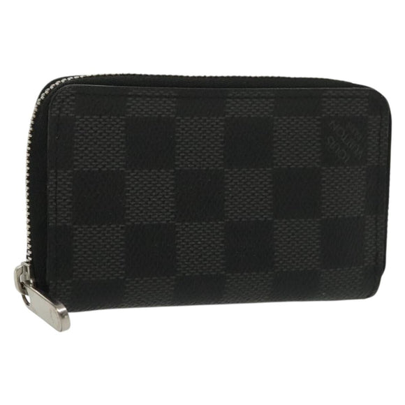LOUIS VUITTON Damier Graphite Zippy Coin Purse N63076 LV Auth 137313