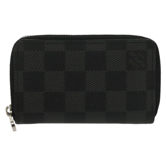 LOUIS VUITTON Damier Graphite Zippy Coin Purse N63076 LV Auth 137313