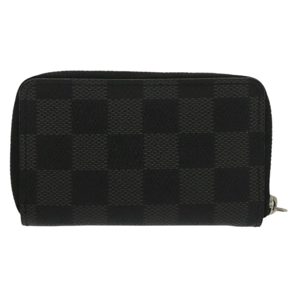 LOUIS VUITTON Damier Graphite Zippy Coin Purse N63076 LV Auth 137313