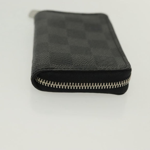 LOUIS VUITTON Damier Graphite Zippy Coin Purse N63076 LV Auth 137313