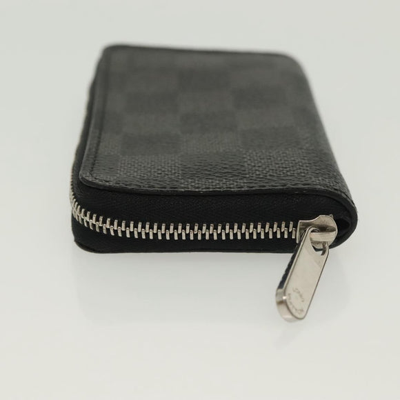 LOUIS VUITTON Damier Graphite Zippy Coin Purse N63076 LV Auth 137313