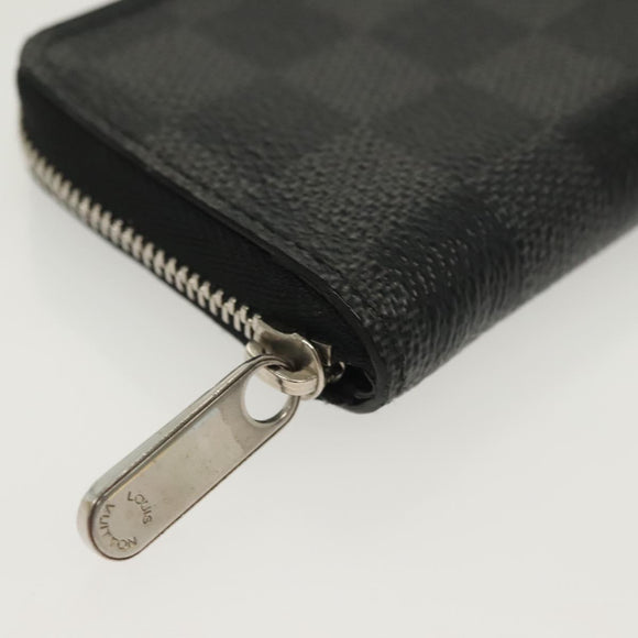 LOUIS VUITTON Damier Graphite Zippy Coin Purse N63076 LV Auth 137313