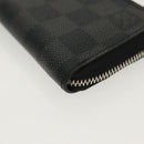 LOUIS VUITTON Damier Graphite Zippy Coin Purse N63076 LV Auth 137313-14
