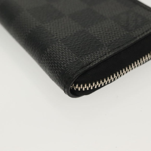 LOUIS VUITTON Damier Graphite Zippy Coin Purse N63076 LV Auth 137313