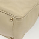 CHANEL Camelia Shoulder Bag Leather Beige Gold CC Auth 137317-13