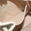 CHANEL Camelia Shoulder Bag Leather Beige Gold CC Auth 137317-19