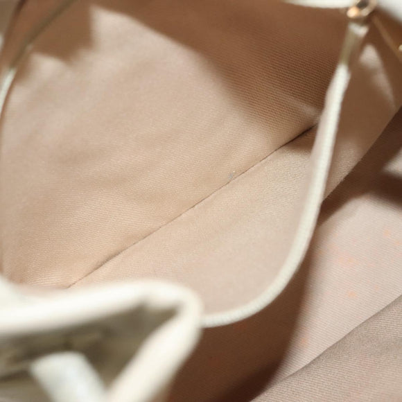 CHANEL Camelia Shoulder Bag Leather Beige Gold CC Auth 137317