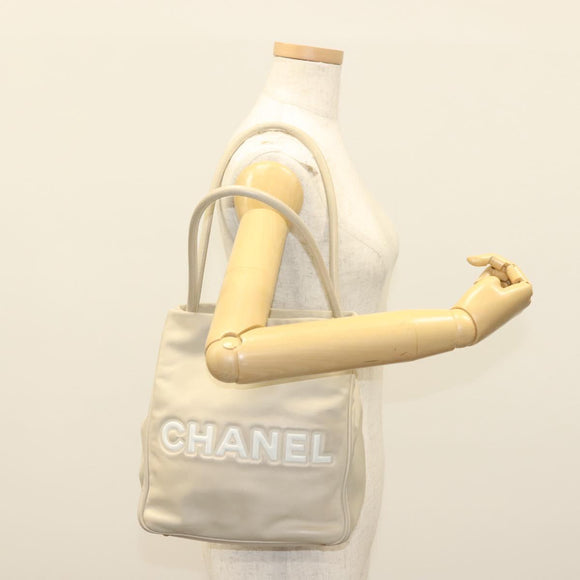 CHANEL Camelia Shoulder Bag Leather Beige Gold CC Auth 137317