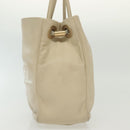 CHANEL Camelia Shoulder Bag Leather Beige Gold CC Auth 137317-4