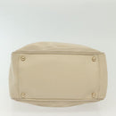 CHANEL Camelia Shoulder Bag Leather Beige Gold CC Auth 137317-9