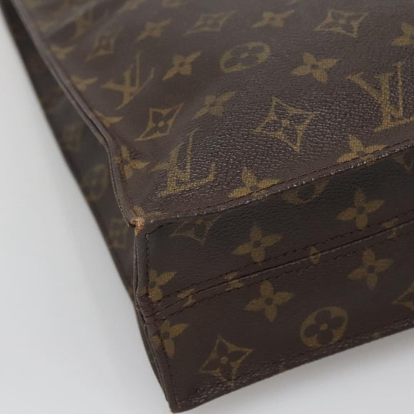 LOUIS VUITTON Monogram Sac Plat Hand Bag M51140 LV Auth 137345