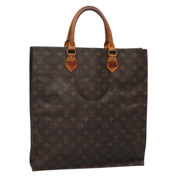 LOUIS VUITTON Monogram Sac Plat Hand Bag M51140 LV Auth 137345