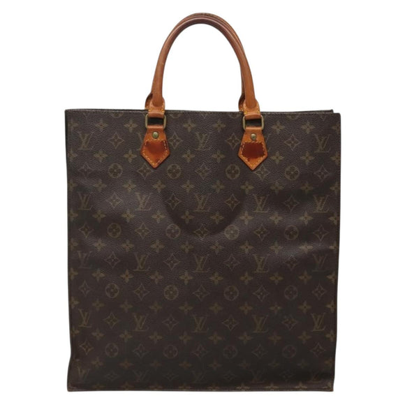 LOUIS VUITTON Monogram Sac Plat Hand Bag M51140 LV Auth 137345
