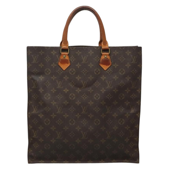 LOUIS VUITTON Monogram Sac Plat Hand Bag M51140 LV Auth 137345