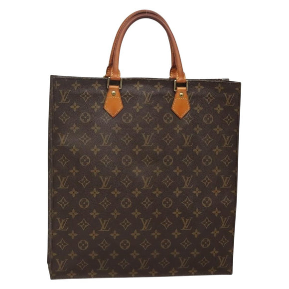 LOUIS VUITTON Monogram Sac Plat Hand Bag M51140 LV Auth 137346