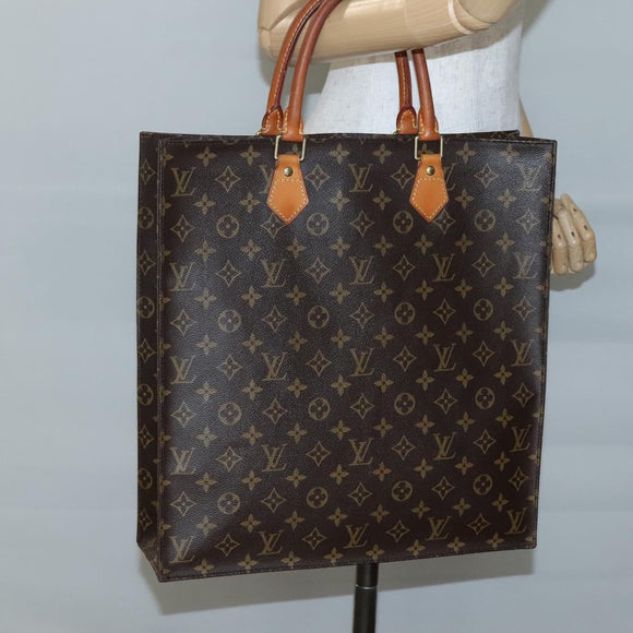 LOUIS VUITTON Monogram Sac Plat Hand Bag M51140 LV Auth 137346