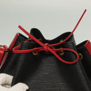 LOUIS VUITTON Epi Noe Shoulder Bag Bicolor Black Red M44017 LV Auth 137354-10